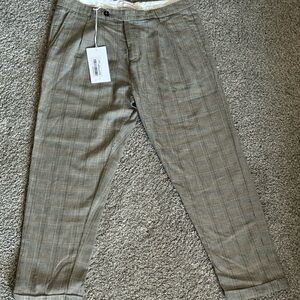 Men's Plaid Tan Pants NEW